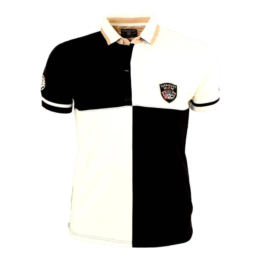 Polo signature Barbarians bicolore (noir et blanc)