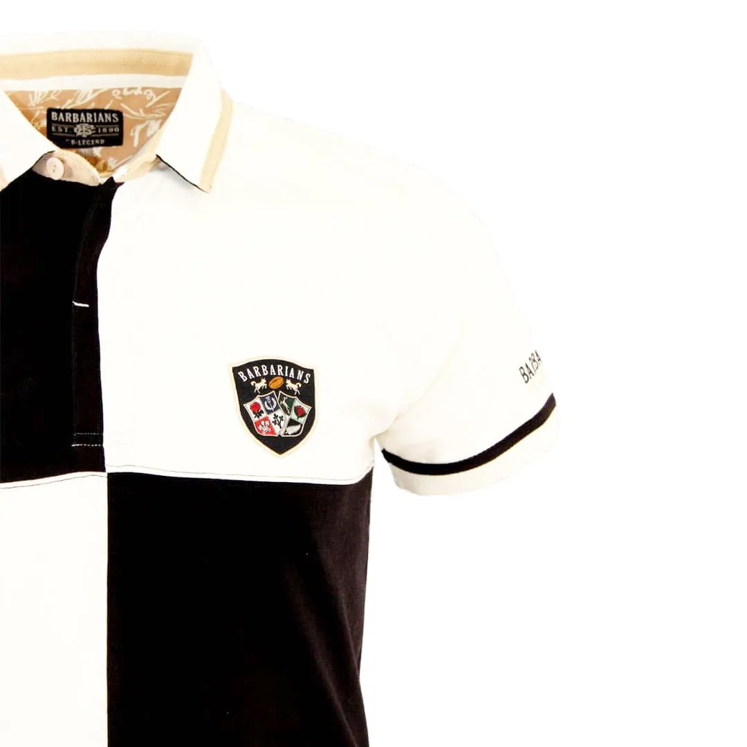 Polo signature Barbarians bicolore (noir et blanc)